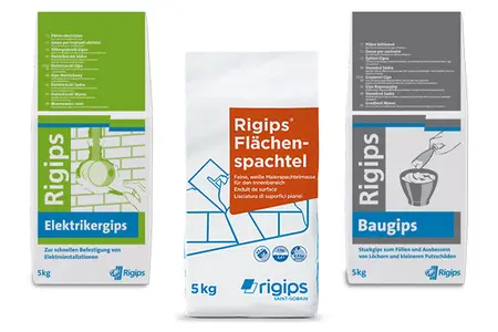 Rigips Bau-, Gipsspachtel und Ansetzbinder