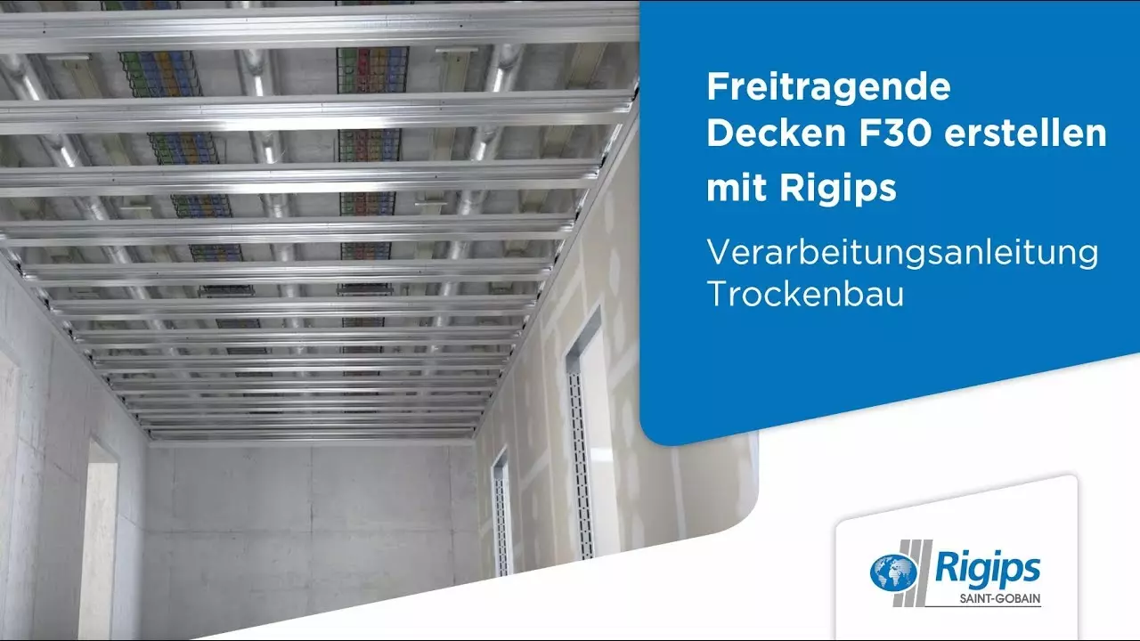 Verarbeitung freitragender Decken F 30 - Rigips Verarbeitung Trockenbau thumbnail