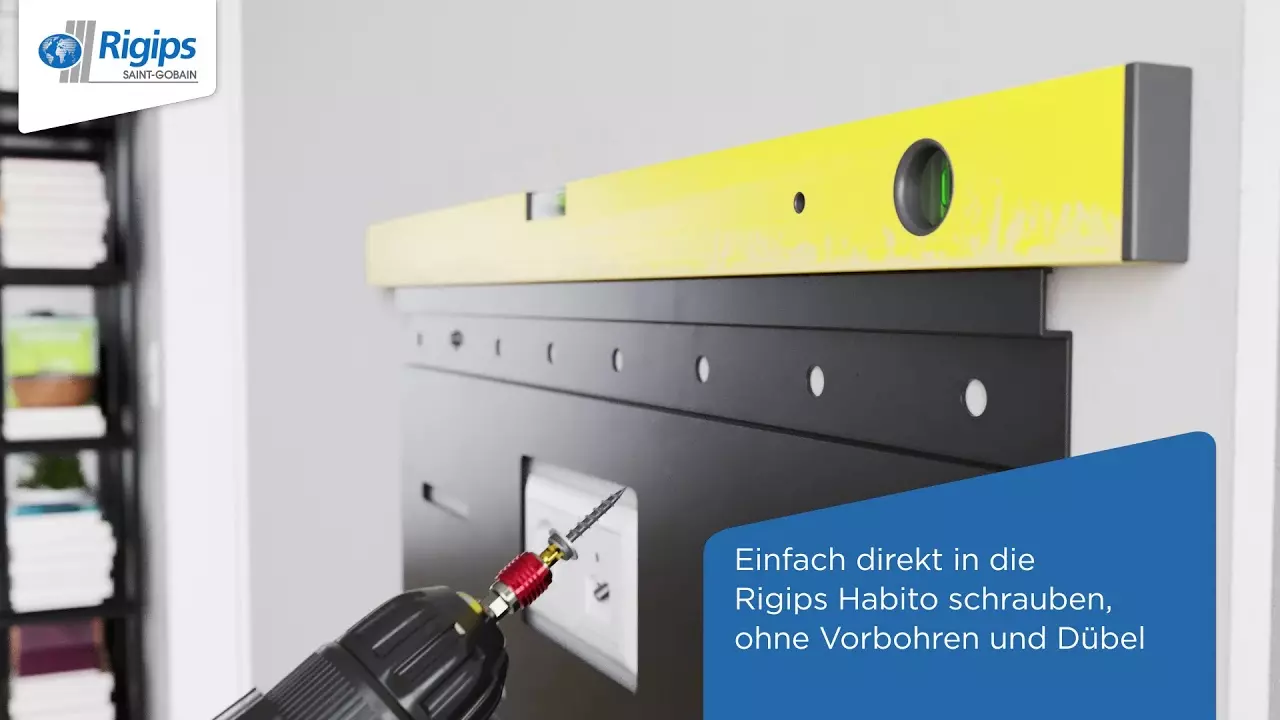 Lastenbefestigung ohne Dübel an Trockenbauplatte Rigips Habito thumbnail