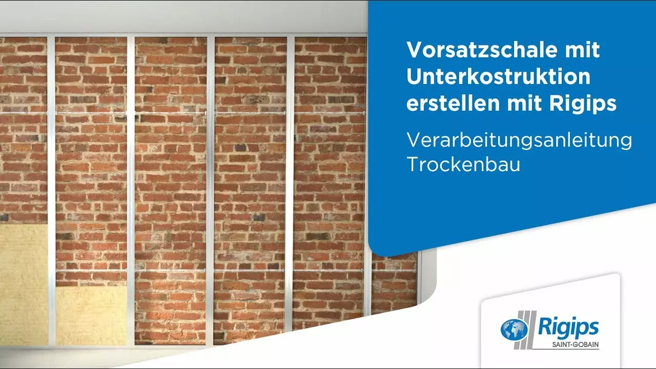 Erstellung von Vorsatzschalen mit Unterkonstruktion - Rigips Verarbeitungsanleitung Trockenbau thumbnail